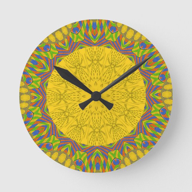 Egyptian Pattern Art Print Round Clock (Front)