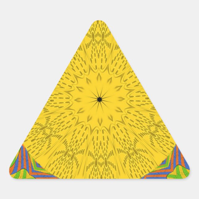 Egyptian Pattern Art Print Triangle Sticker (Front)