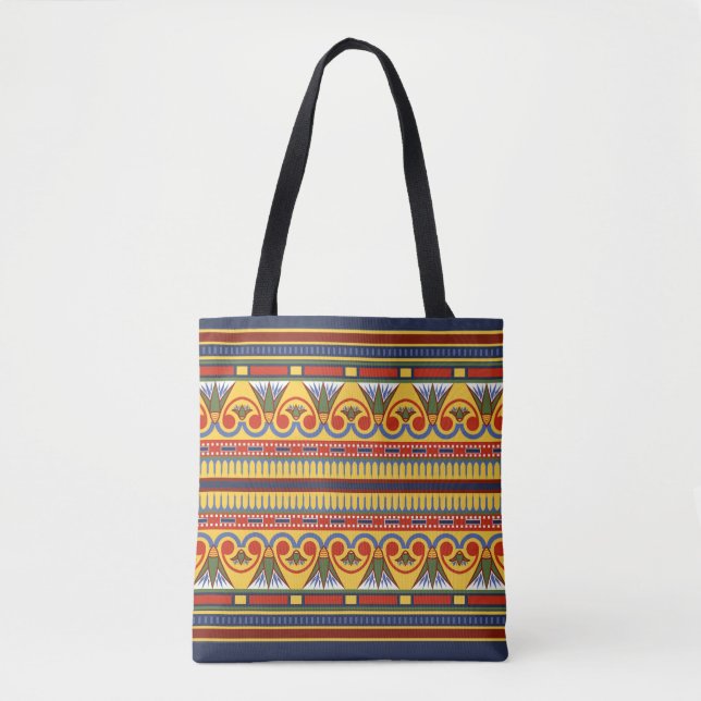Egyptian Pattern Tote Bag - Ancient Art Style  (Front)