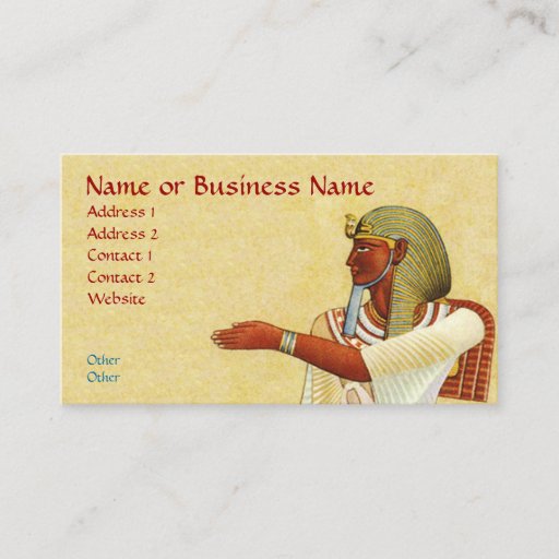 Customizable Egyptian Pharaoh Antiquities Business Profile Card Business Card Template