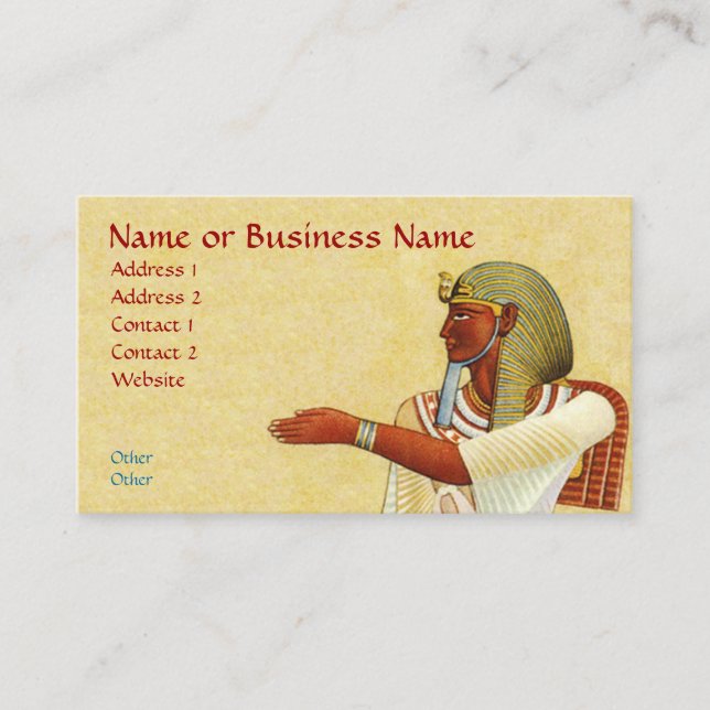 Egyptian Pharaoh Antiquities Business Profile Card (Front)
