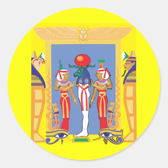 Egyptian Pharaoh Classic Round Sticker (Front)