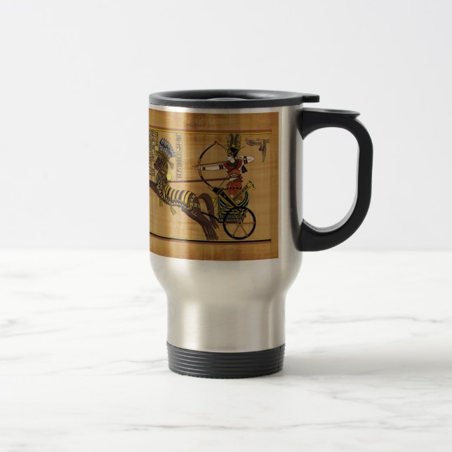 Egyptian Pharaoh Ramesses II & Chariot at Kadesh Travel Mug (Right)