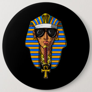 Egyptian Pharaoh Tutankhamon Gangsta King Tut Button
