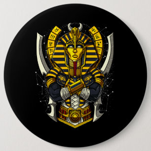Egyptian Pharaoh Tutankhamun Ancient King Tut Button