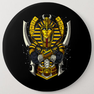Egyptian Pharaoh Tutankhamun Ancient King Tut Button