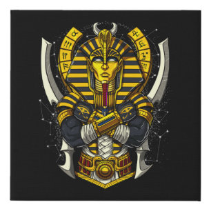 Egyptian Pharaoh Tutankhamun Ancient King Tut Faux Canvas Print