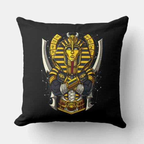 Egyptian Pharaoh Tutankhamun Ancient King Tut Throw Pillow