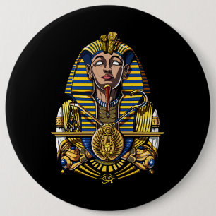Egyptian Pharaoh Tutankhamun King Tut Button