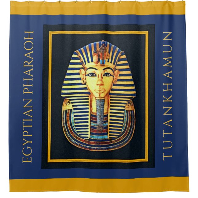 EGYPTIAN PHARAOH TUTANKHAMUN SHOWER CURTAIN (Front)