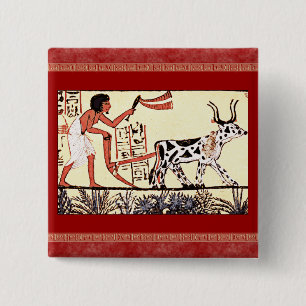 Egyptian Plow 1200 BC Button