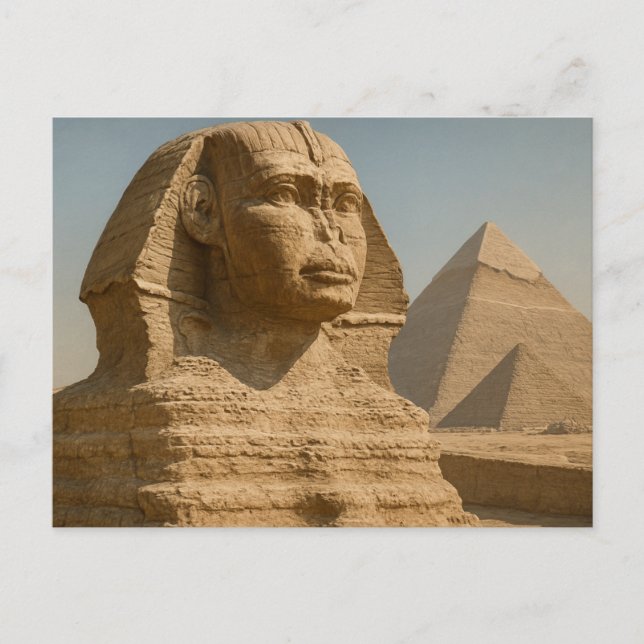 Egyptian Postcard Majestic Sphinx Guardian (Front)