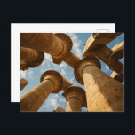Egyptian Postcard Majestic Temple Columns<br><div class="desc">Experience the divine power of ancient Egypt with this breathtaking postcard featuring towering temple columns captured from below against the sacred sky. The stunning perspective showcases the mystique and architectural grandeur that has captivated visitors for millennia. Perfect for Egypt enthusiasts, architecture lovers, and history teachers seeking authentic ancient civilization imagery....</div>