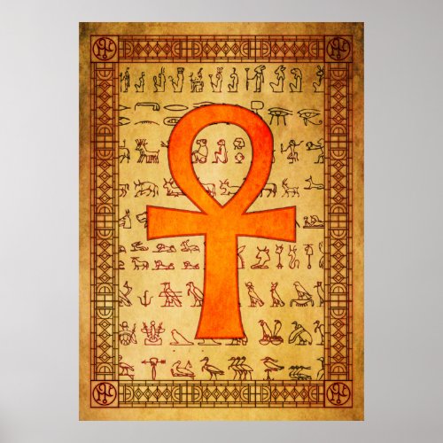 Egyptian Poster _ Ankh Cross