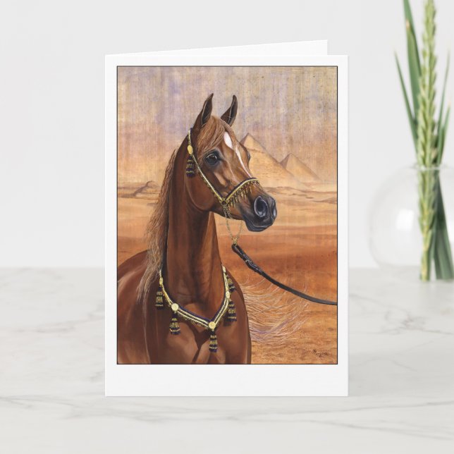 Egyptian Princess Arabian horse greeting card (Front)
