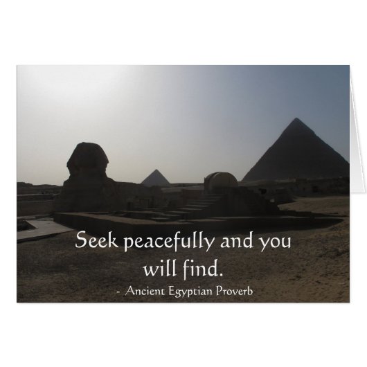 Egyptian Proverb about PEACE Cards (Front Horizontal)