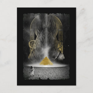 Egyptian Pyramid Esthetic Moon Astronaut Anubis Postcard