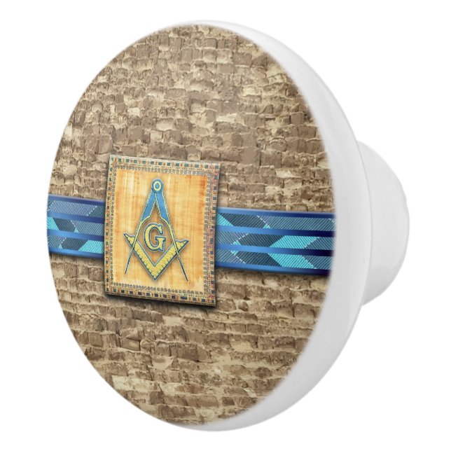 Egyptian Pyramid Square Compass Ceramic Knob (Right)