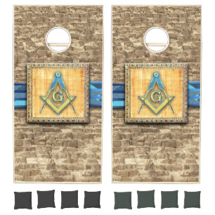 Egyptian Pyramid Square Compass Cornhole Set