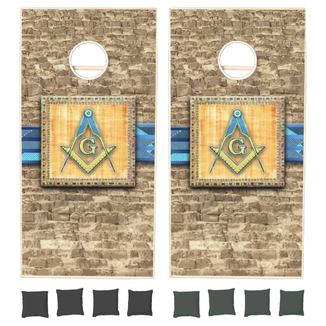 Egyptian Pyramid Square Compass Cornhole Set (Set)