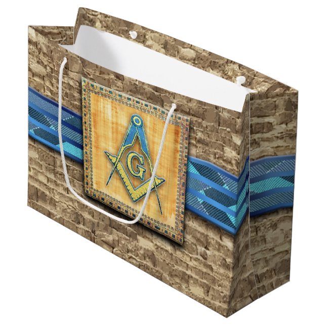 Egyptian Pyramid Square Compass Large Gift Bag (Front Angled)