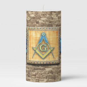 Egyptian Pyramid Square Compass Pillar Candle