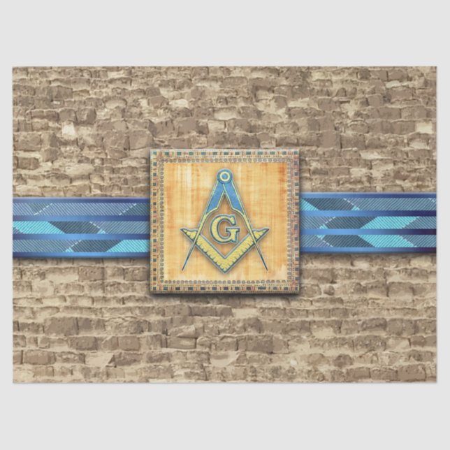Egyptian Pyramid Square Compass Tissue Paper (Front)