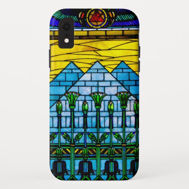Egyptian Pyramid Tiffany-Style iPhone XR Case (Back)