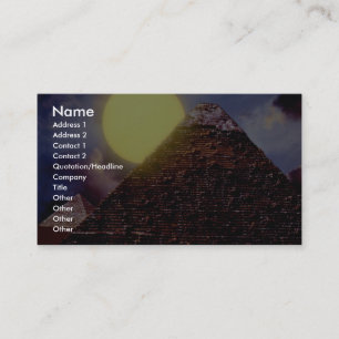 Egyptian pyramid with sun in background business card
