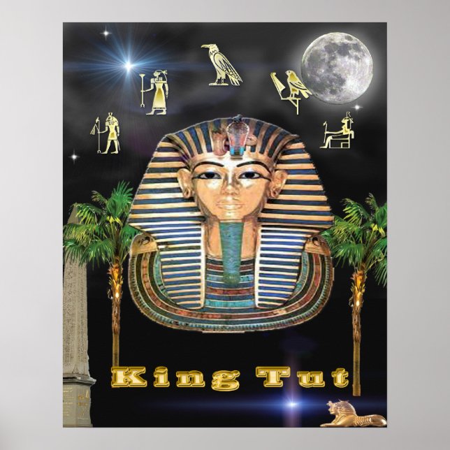 Egyptian pyramids and King Tut art Poster (Front)