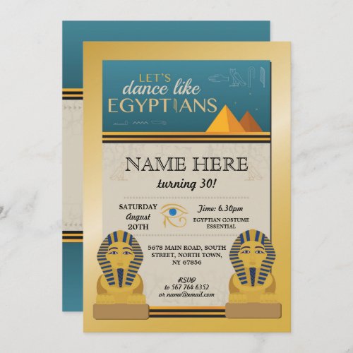 Egyptian Pyramids Birthday Invite Pharaohs