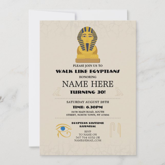 Egyptian Pyramids Birthday Party Pharaohs Egypt Invitation (Front)