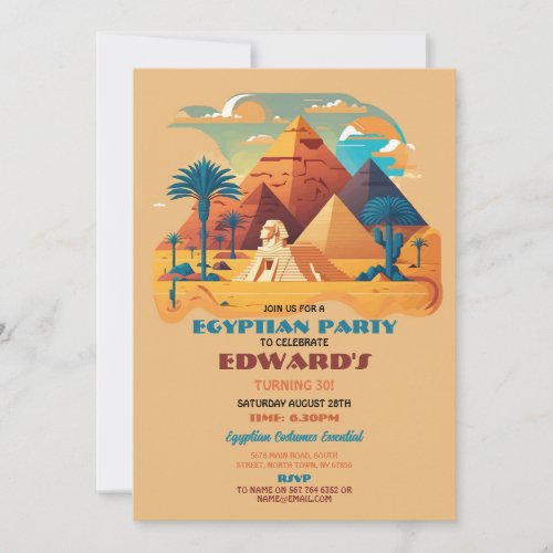 Egyptian Pyramids Birthday Party Pharaohs Egypt Invitation