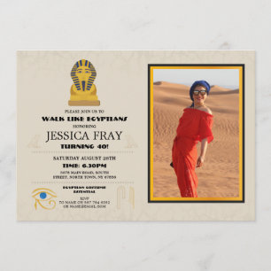 Egyptian Pyramids Birthday Party Photo Egypt Gold Invitation