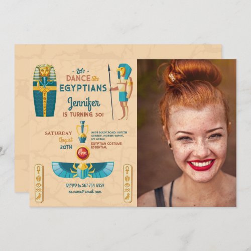 Egyptian Pyramids Birthday Pharaohs Photo Invitation
