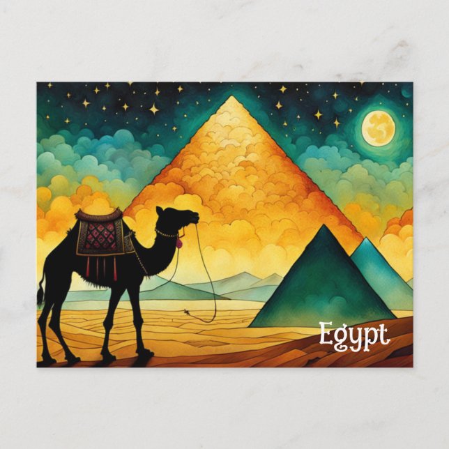 Egyptian Pyramids Camel Desert Postcard (Front)