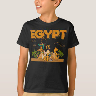 Egyptian Pyramids Camels Pharaoh Sphinx Horus Eye T-Shirt