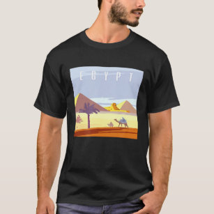 Egyptian Pyramids Desert Camel Art Deco T-Shirt