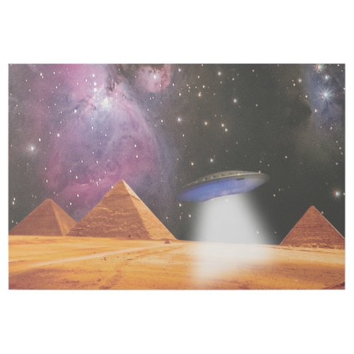 Egyptian Pyramids Giza Meets Space and UFO Gallery Wrap