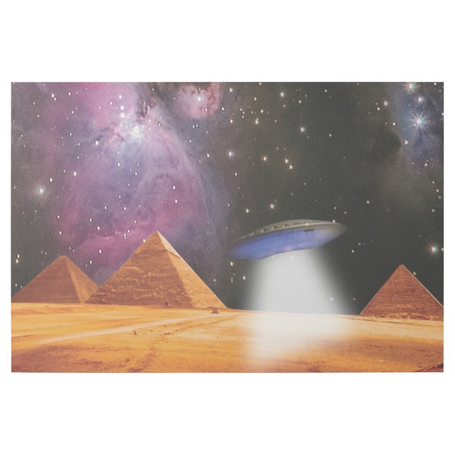Egyptian Pyramids Giza Meets Space and UFO Gallery Wrap (Front)