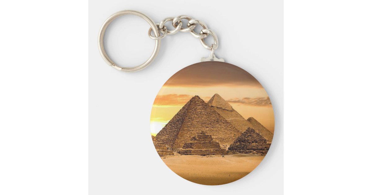 Egyptian pyramids keychain Zazzle