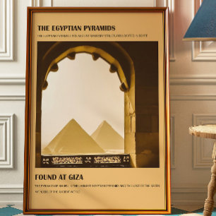 Egyptian Pyramids Vintage Travel Wall Poster