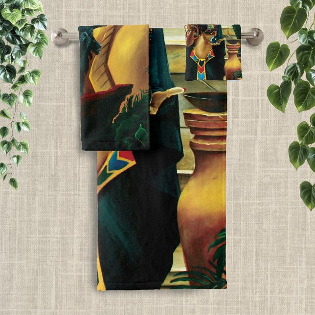 Egyptian Queen Cat Dragon Bath Towel Set (Creator Uploaded)