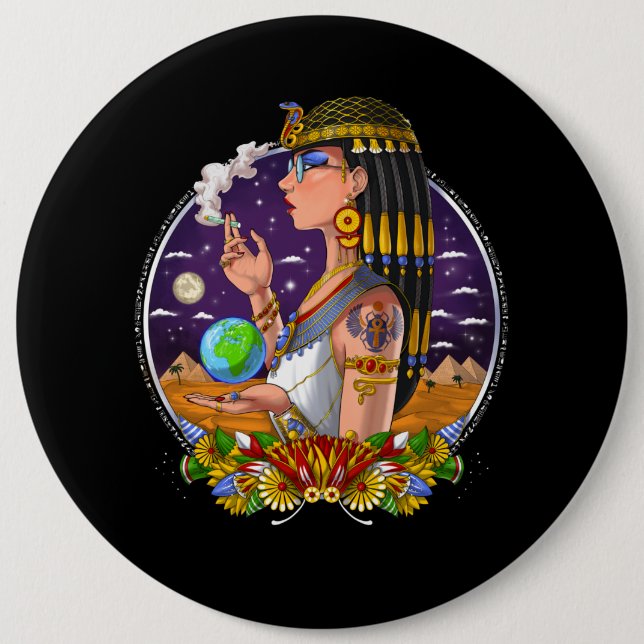 Egyptian Queen Cleopatra Button (Front)