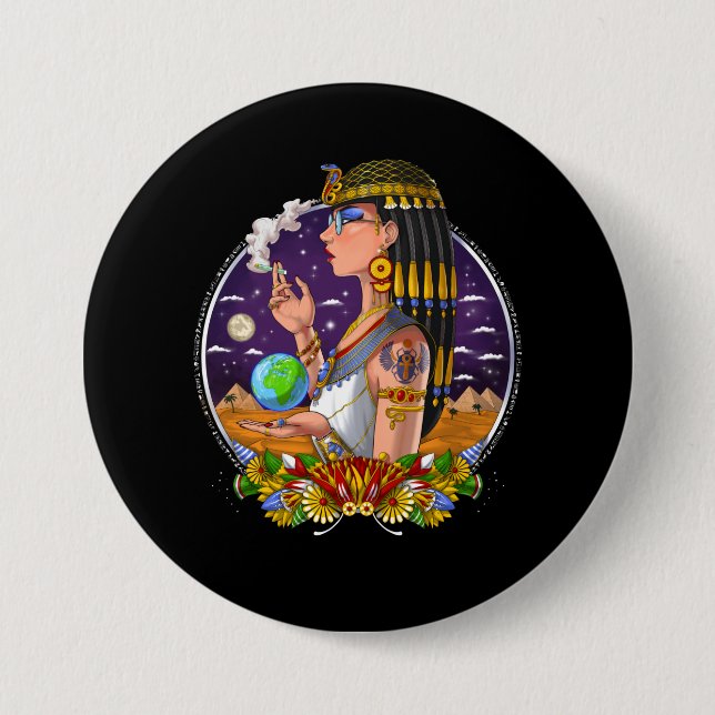 Egyptian Queen Cleopatra Button (Front)