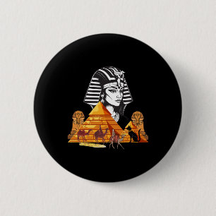 Egyptian Queen Cleopatra Head Pyramid Ancient Egyp Button
