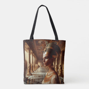 Egyptian Queen Majestic Art: Ancient Royalty Gold Tote Bag