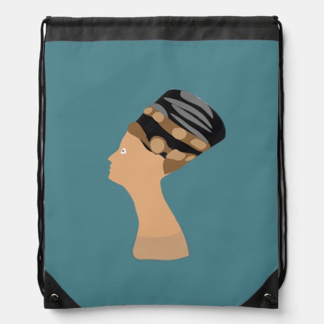 Egyptian queen Nefertiti Drawstring Bag (Front)