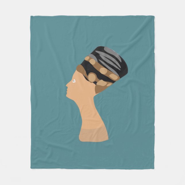 Egyptian queen Nefertiti Fleece Blanket (Front)