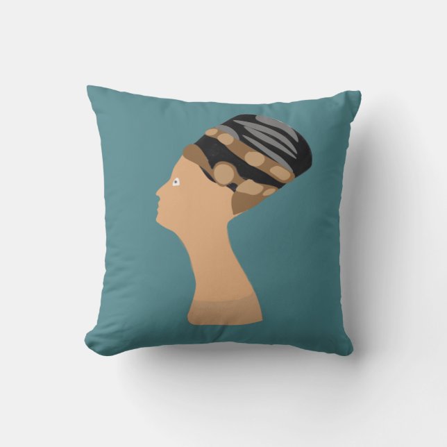 Egyptian queen Nefertiti Throw Pillow (Front)